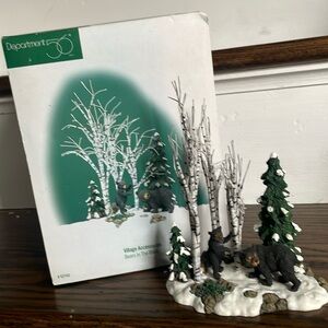 Department 56 Village accessories bears in the birch
